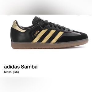 Adidas Samba Black with Gold Stripes